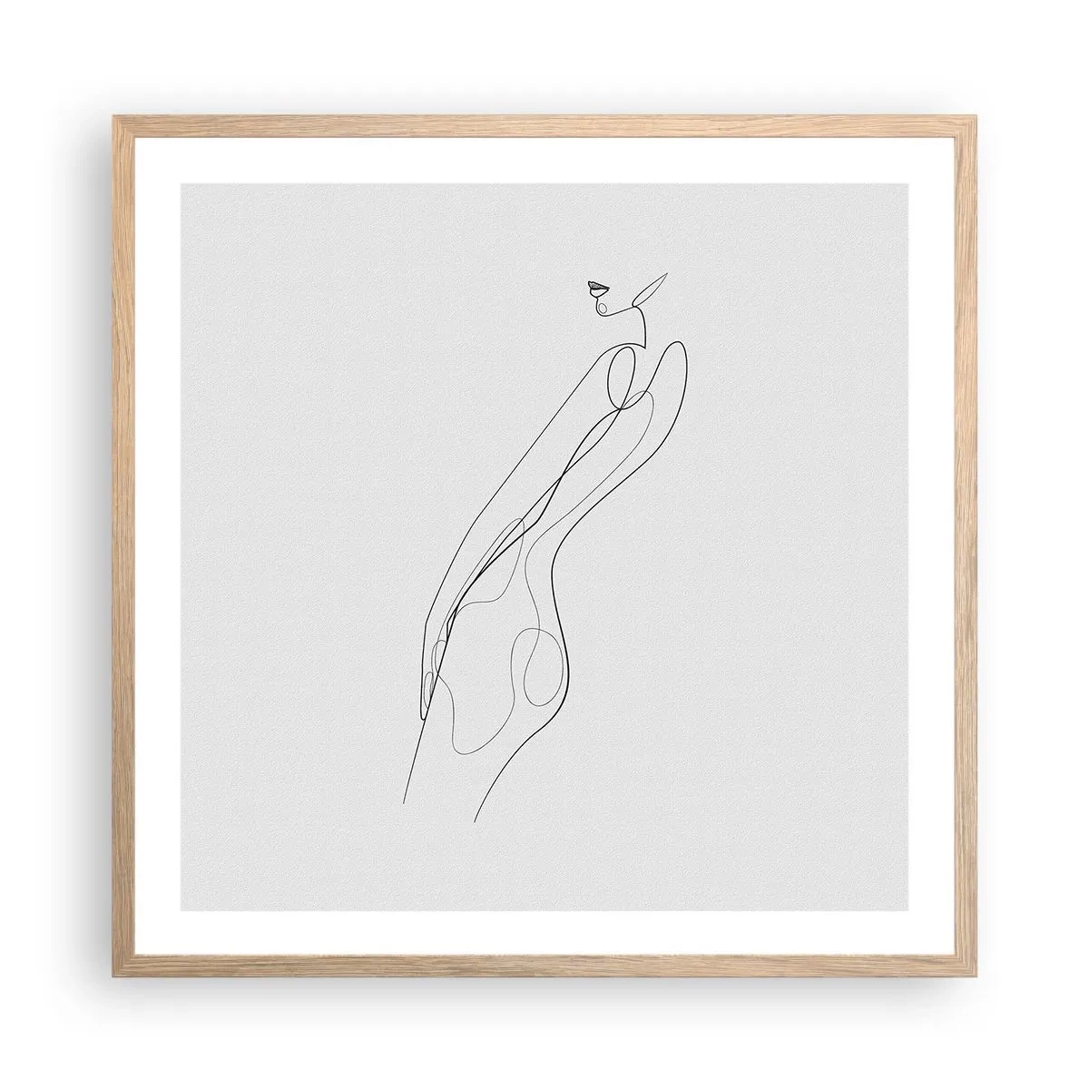 Pôster com moldura de carvalho claro - Apenas uma promessa - 60x60 cm