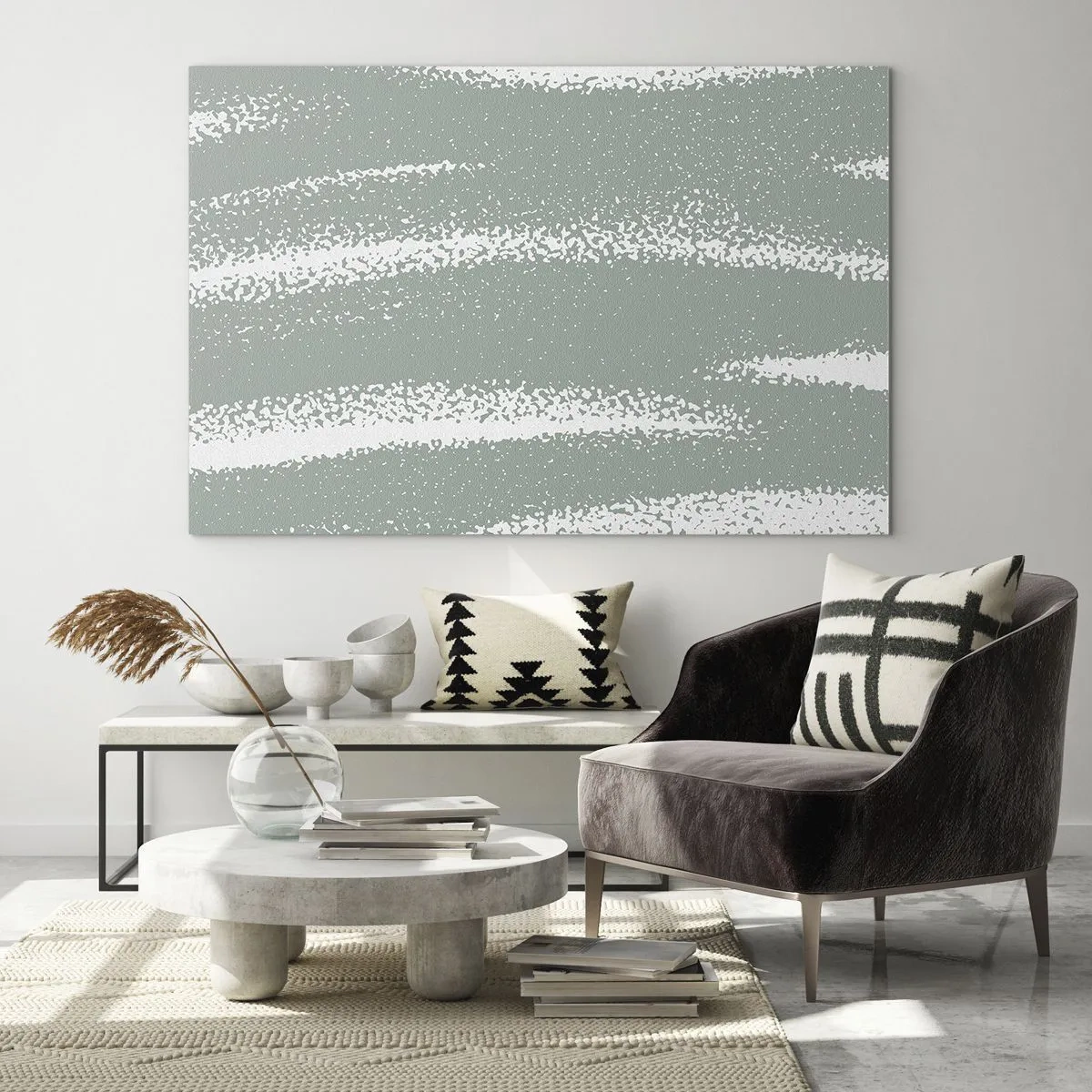 Quadro em vidro - Abstração em um clima de inverno - 120x80 cm