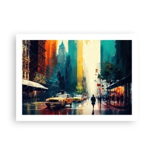 Pôster - Nova York – até a chuva é colorida aqui - 70x50 cm