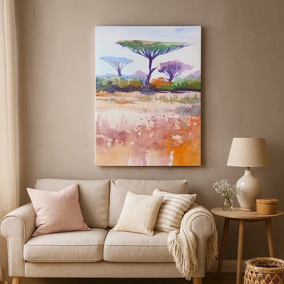 Quadro em tela - Cores da savana - 50x70 cm