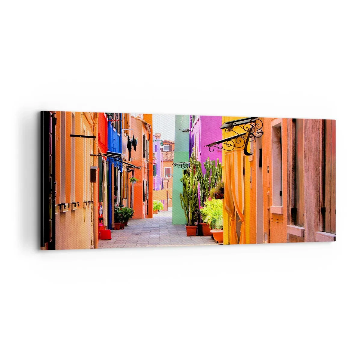 Quadro em tela - Beco arco-íris - 100x40 cm