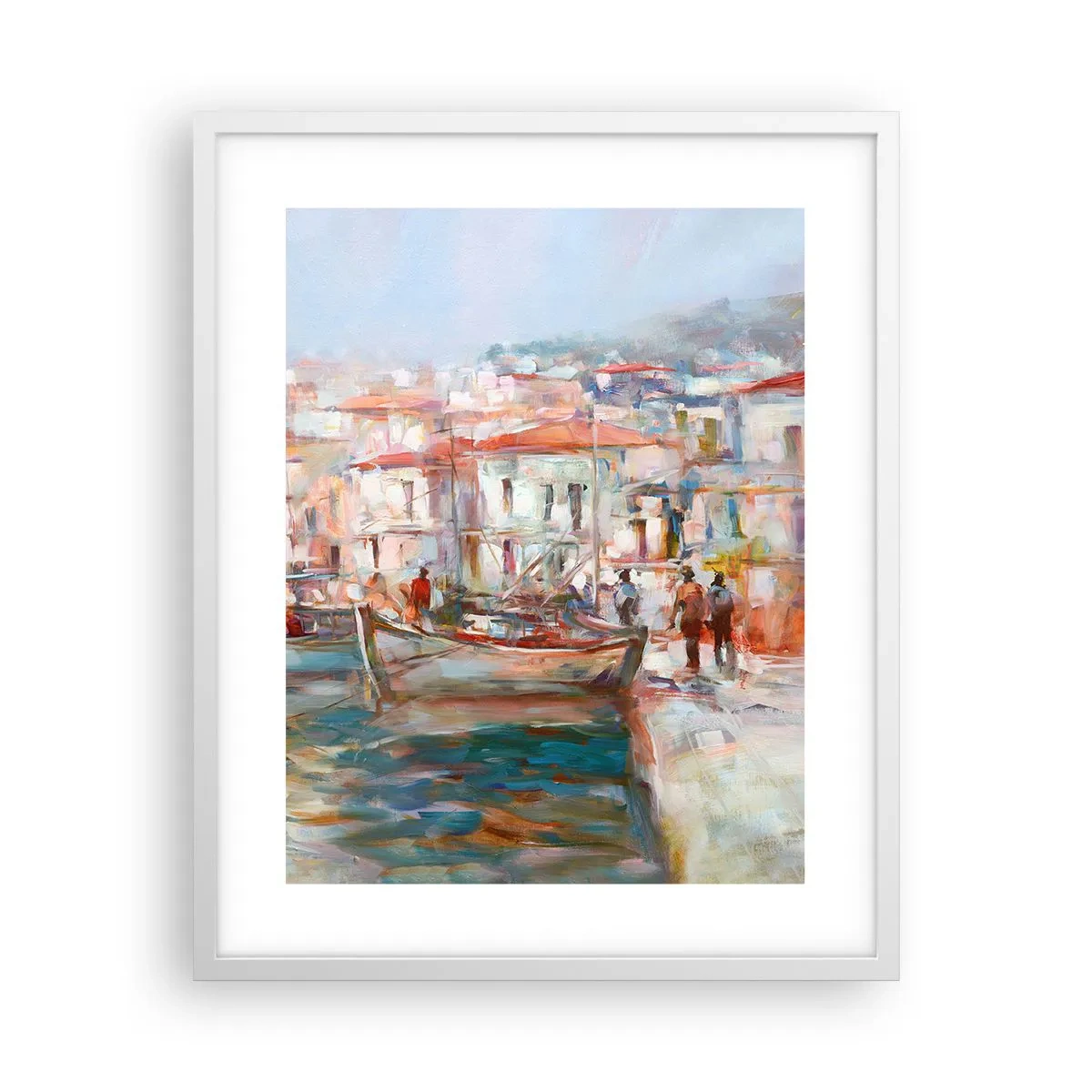 Pôster em moldura branca - Férias em pastel - 40x50 cm