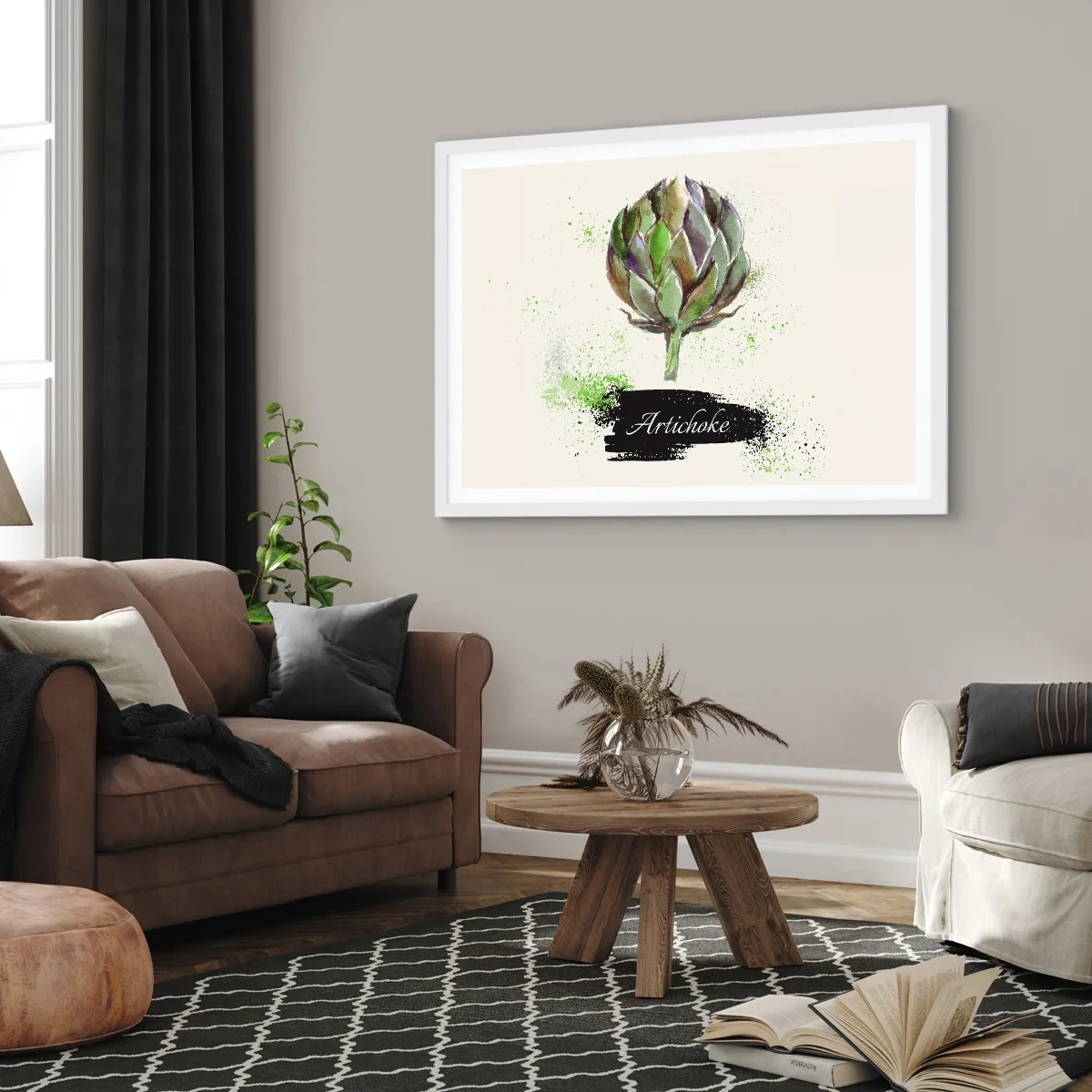 Pôster em moldura branca - Viva os vegetais! - 91x61 cm