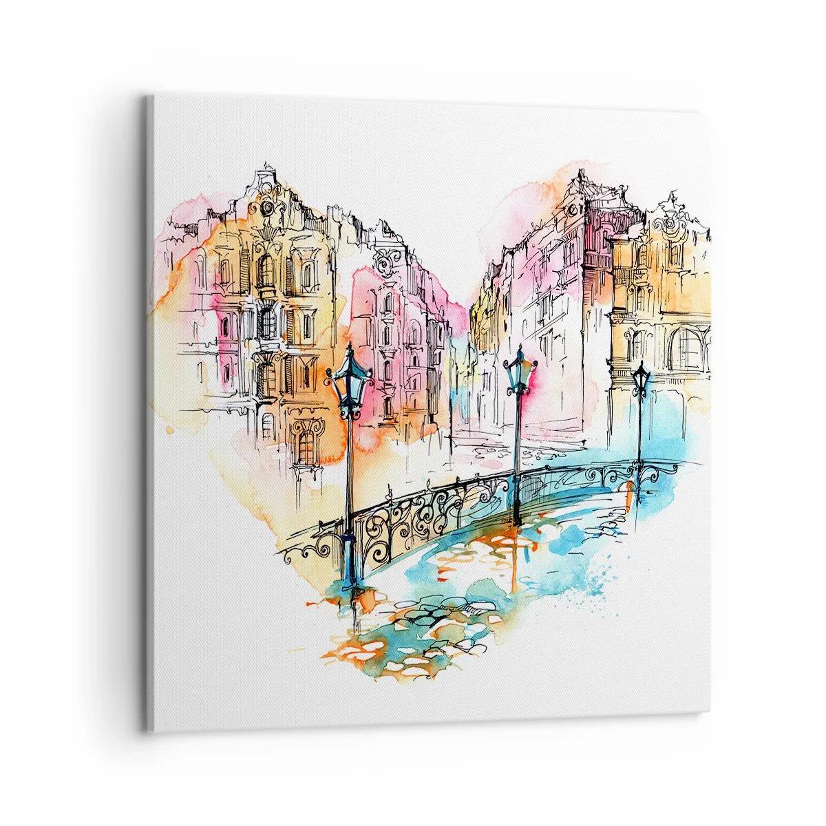 Quadro em tela - O coração da cidade - 60x60 cm
