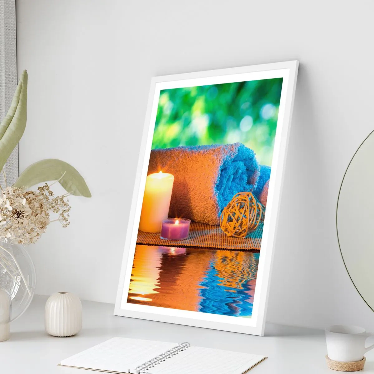 Pôster em moldura branca - Tempo para o corpo - 50x70 cm