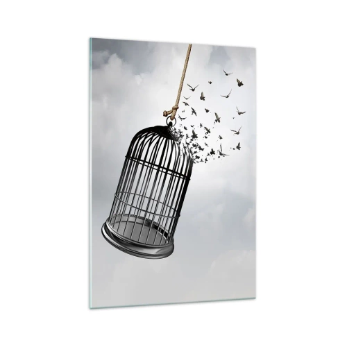 Quadro em vidro - Fé... Esperança... Liberdade! - 70x100 cm