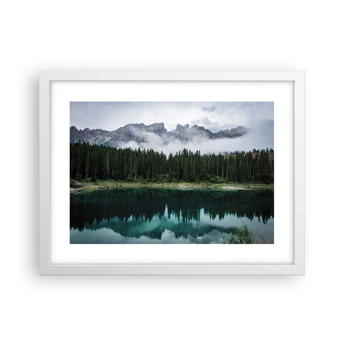 Pôster em moldura branca - Calma, silêncio, não vamos acordar a água... - 40x30 cm