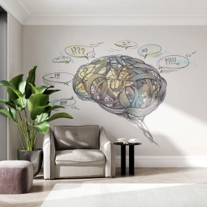 Papel de Parede Autocolante Deluxe Sticker - O ser humano - um grande enigma - Abstração, Cérebro, Gráficos - 200x140 cm