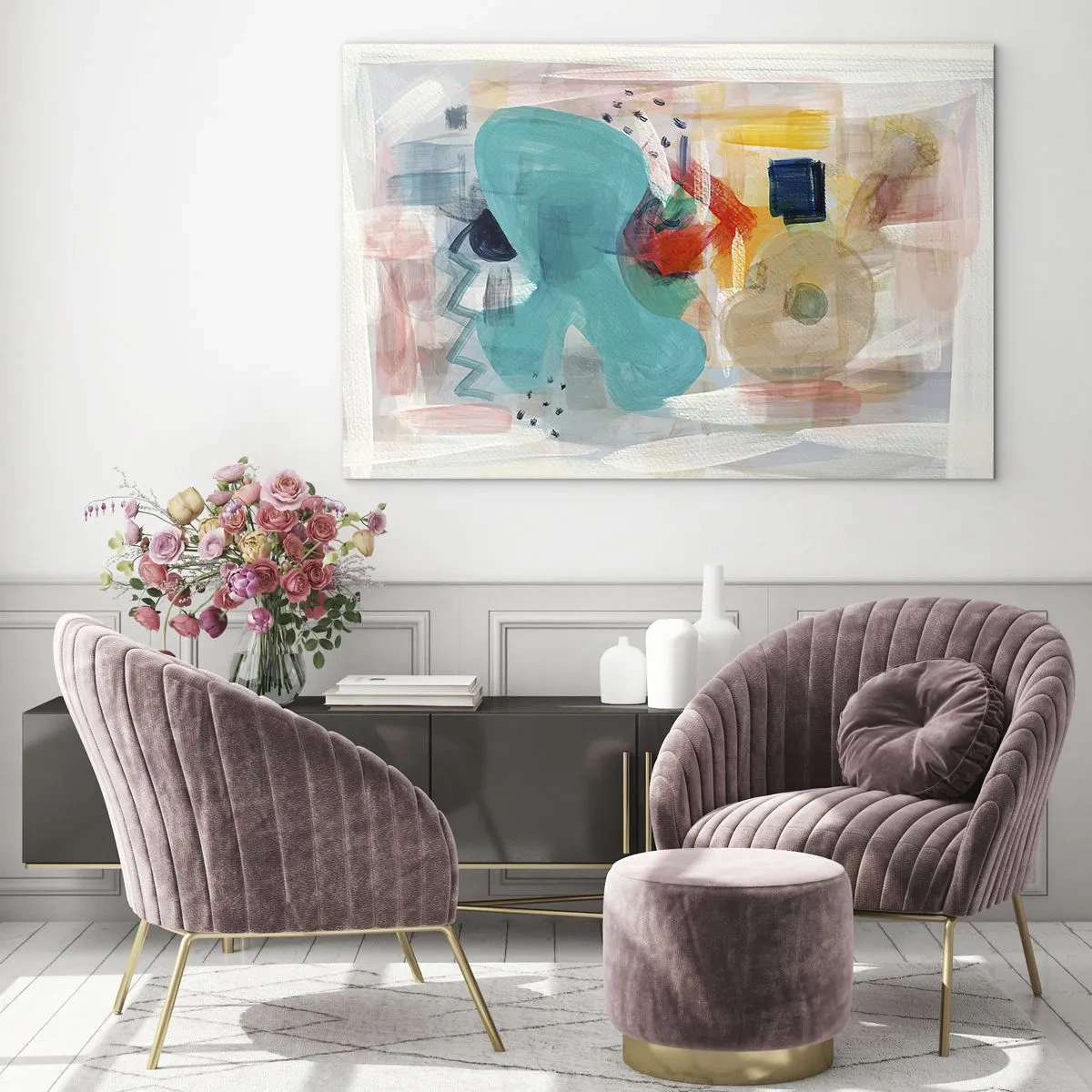 Quadro em vidro - Jogo colorido - 120x80 cm