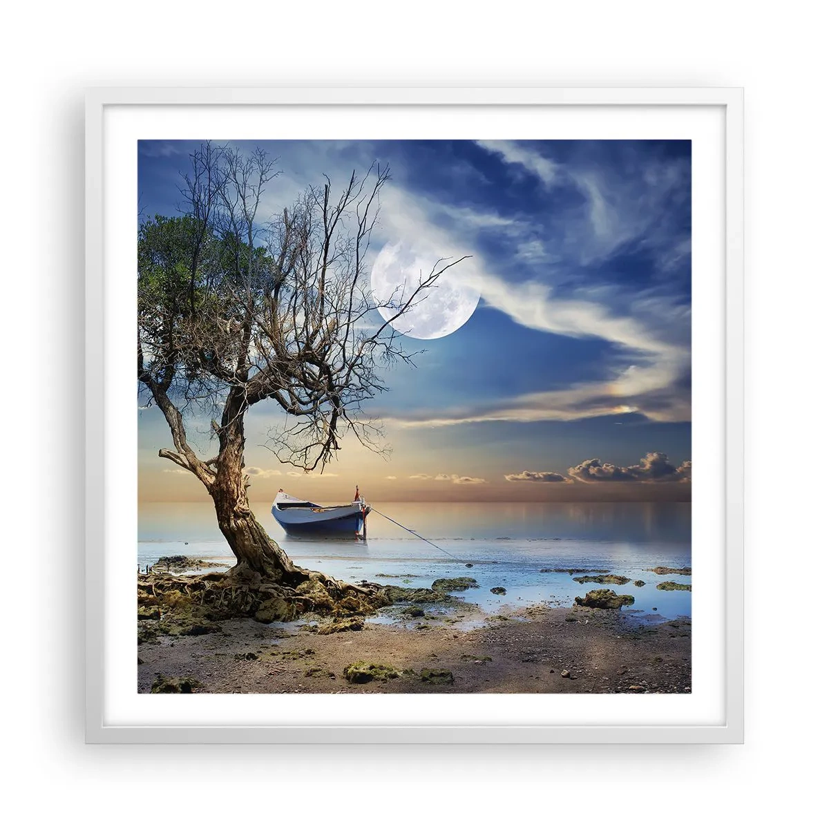 Pôster em moldura branca - É este o fim ou o começo? - 60x60 cm