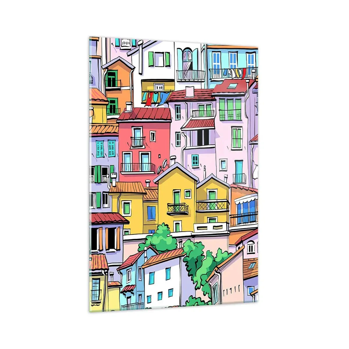 Quadro em vidro - Cidade divertida - 70x100 cm
