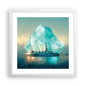 Pôster em moldura branca - Diamante Ártico - 40x40 cm