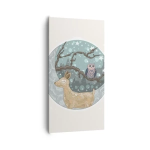 Quadro em tela - Noite na floresta como em um conto de fadas - 65x120 cm