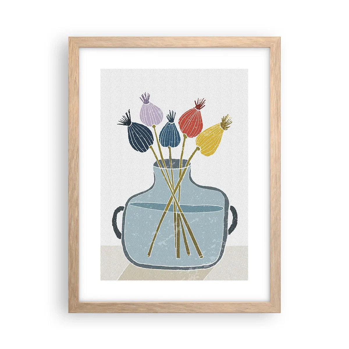 Pôster com moldura de carvalho claro - Como semeou a papoula - 30x40 cm