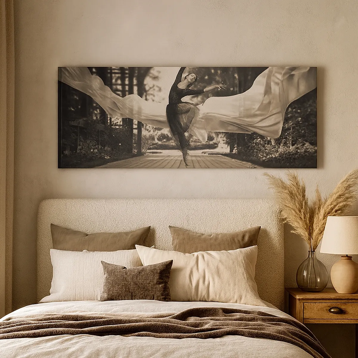 Quadro em tela - A dança do espírito do jardim - 30x30 cm