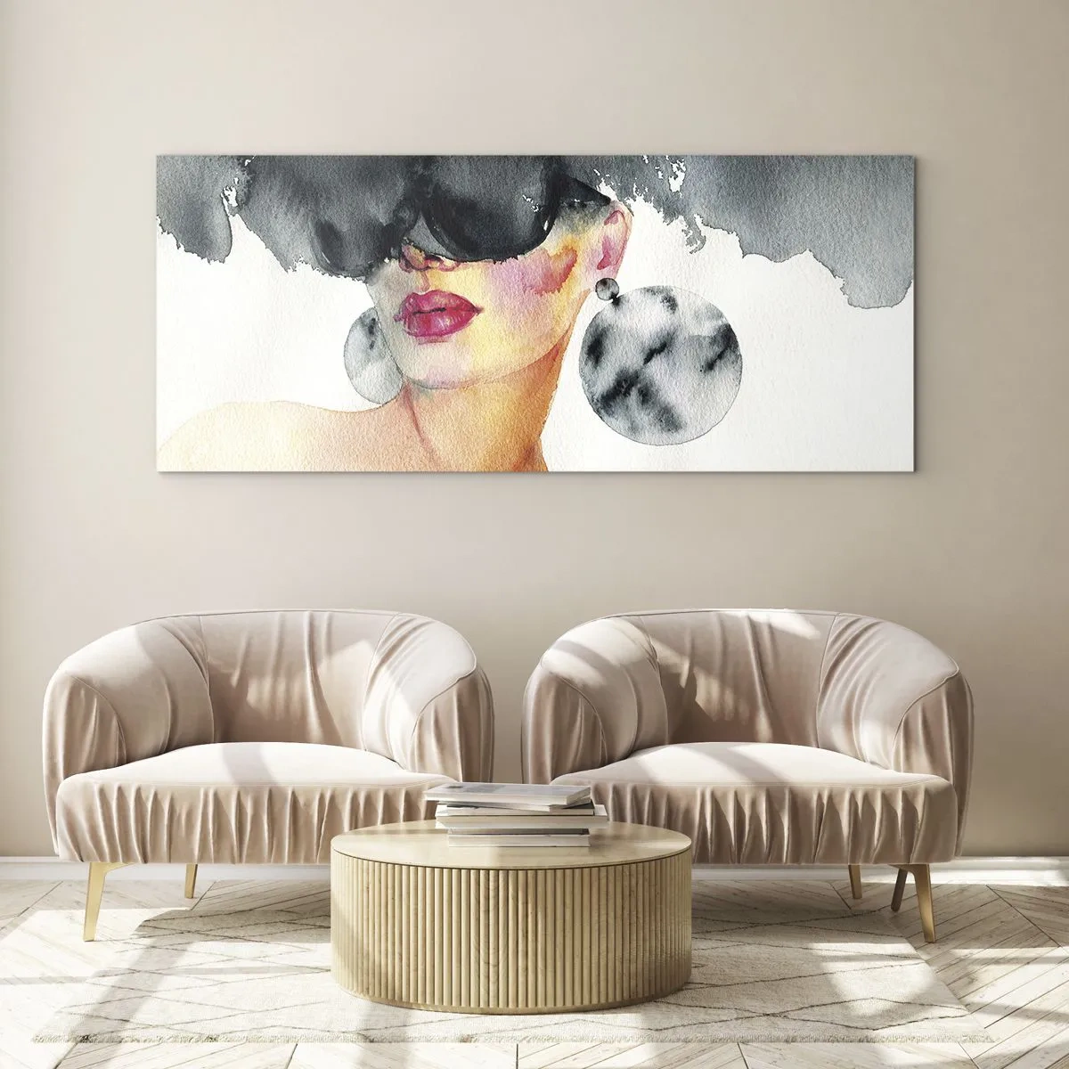 Quadro em vidro - O segredo da elegância - 140x50 cm