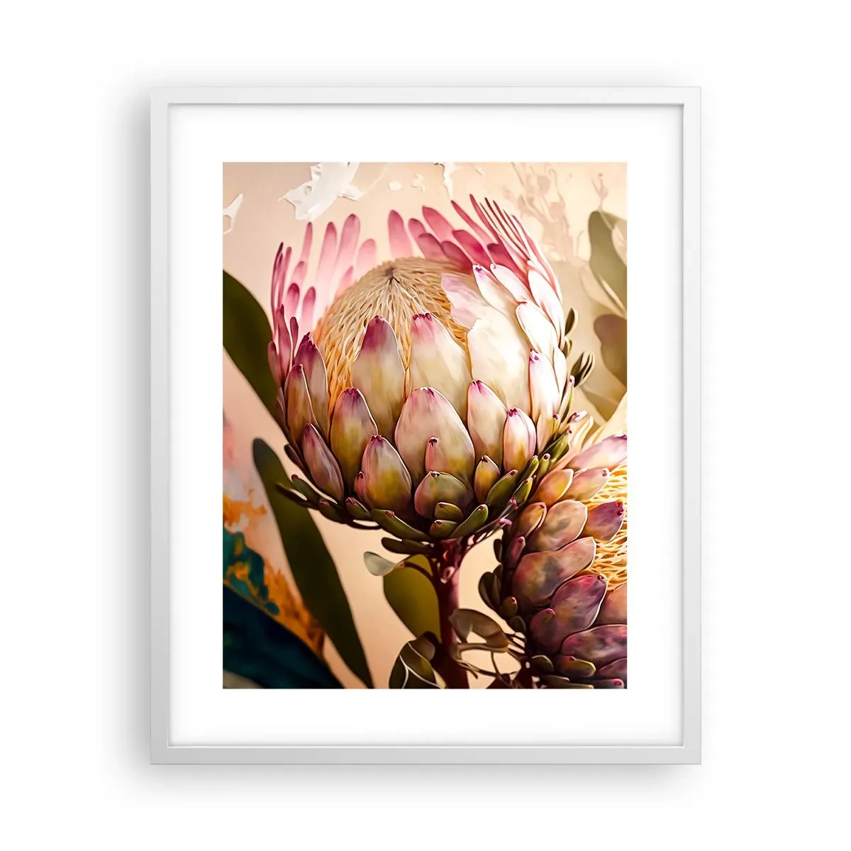 Pôster em moldura branca - Abraçado com ternura - 40x50 cm