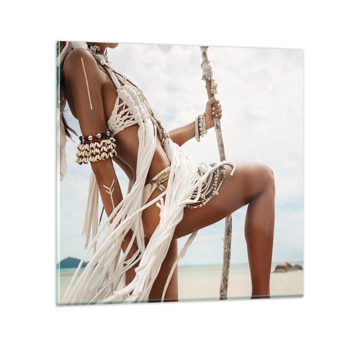 Quadro em vidro - Sacerdotisa do Sol - 70x70 cm