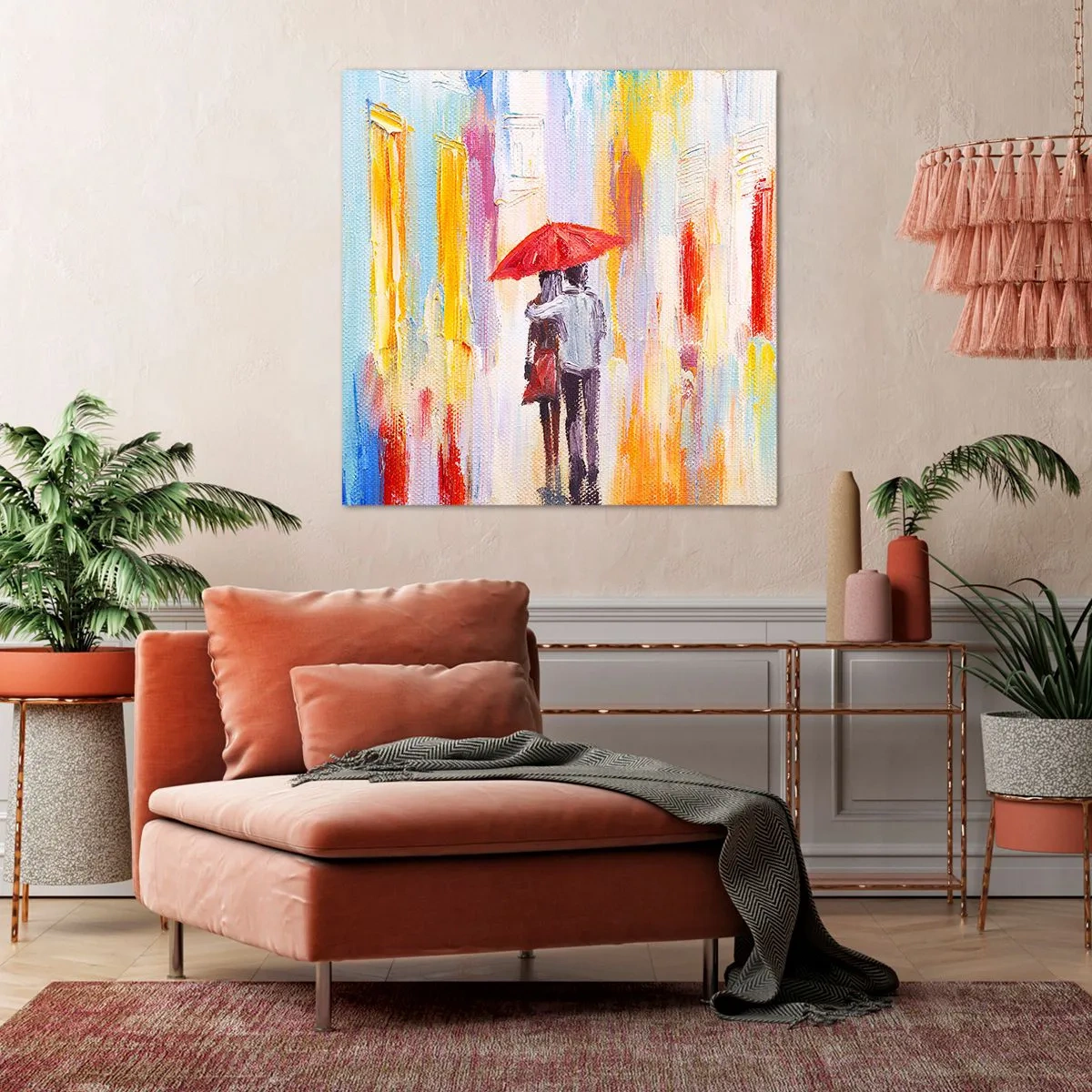 Quadro em tela - Que continue a chover - 50x50 cm