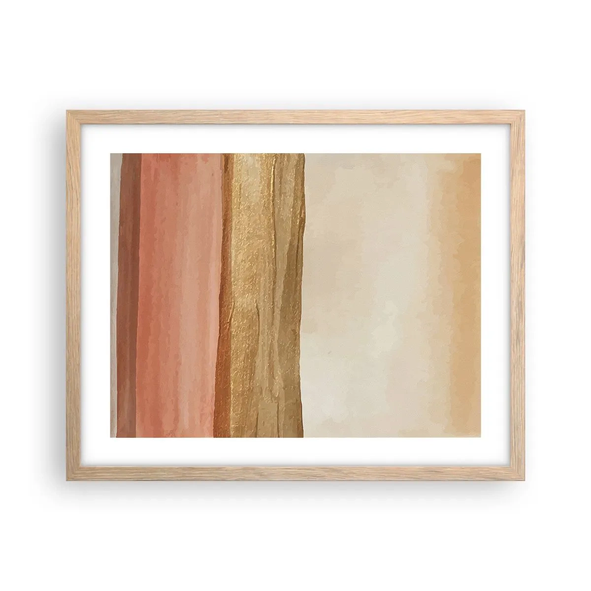 Pôster com moldura de carvalho claro - Composição vertical - 50x40 cm