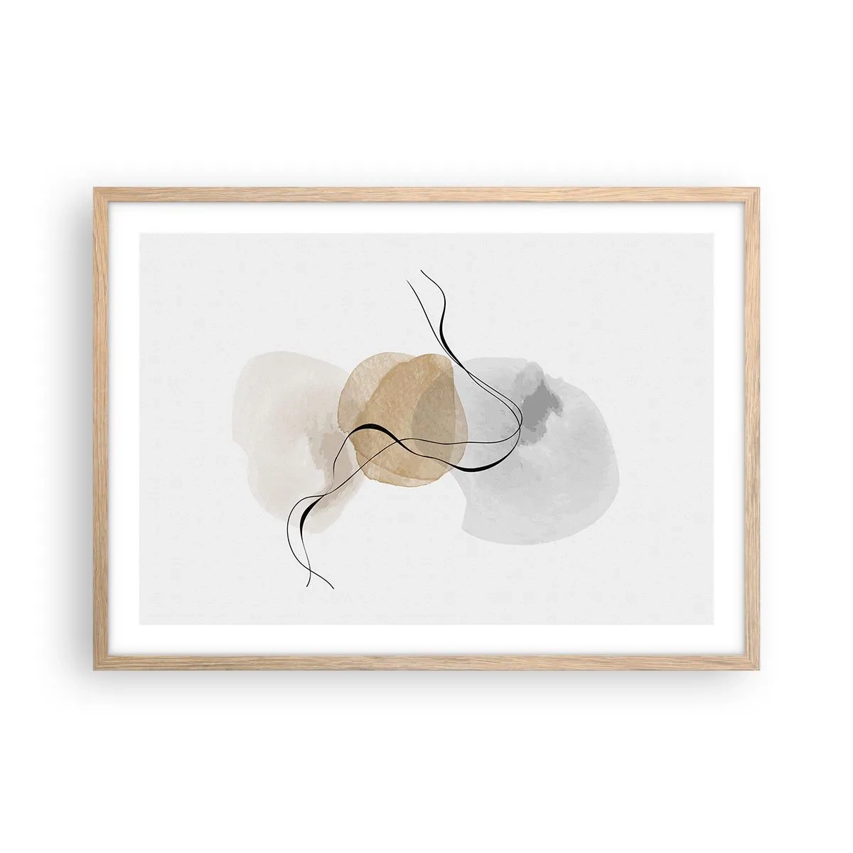 Pôster com moldura de carvalho claro - Contas ao vento - 70x50 cm