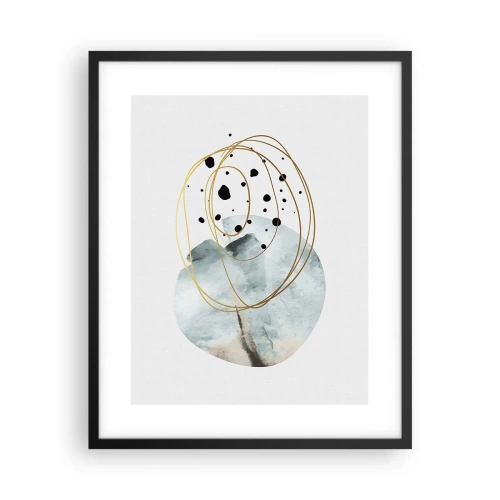 Pôster com moldura preta - No abraço ao espaço - 40x50 cm