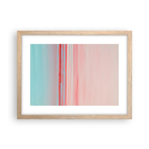 Pôster com moldura de carvalho claro - Abstração ao amanhecer - 40x30 cm