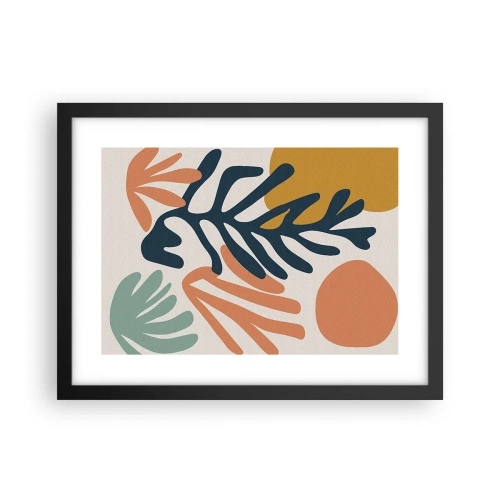 Pôster com moldura preta - Mares de coral - 40x30 cm