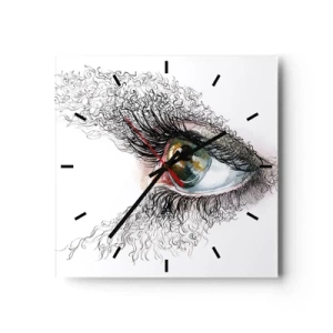 Relógio de parede - Relógio em vidro - Olhe diretamente para a alma - 30x30 cm