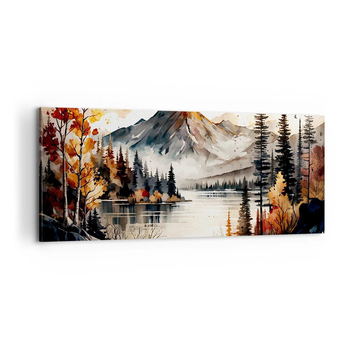 Quadro em tela - Outono dourado nas montanhas - 100x40 cm
