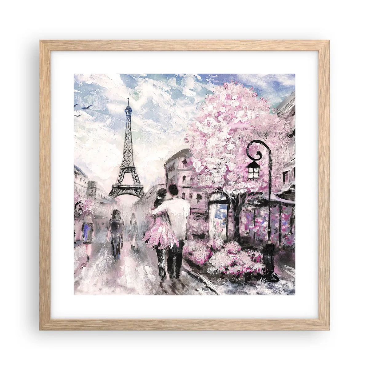 Pôster com moldura de carvalho claro - Como for se apaixonar, somente em... - 40x40 cm