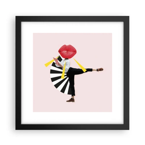 Pôster com moldura preta - Arte pop surreal - 30x30 cm