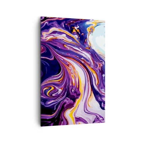 Quadro em tela - Onde o espaço se dobra em roxo - 80x120 cm