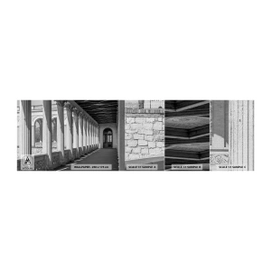 Amostra de papel de parede Premium Canvas - Arcada ensolarada - Colunas, Arquitetura, Clássico - 100x30 cm