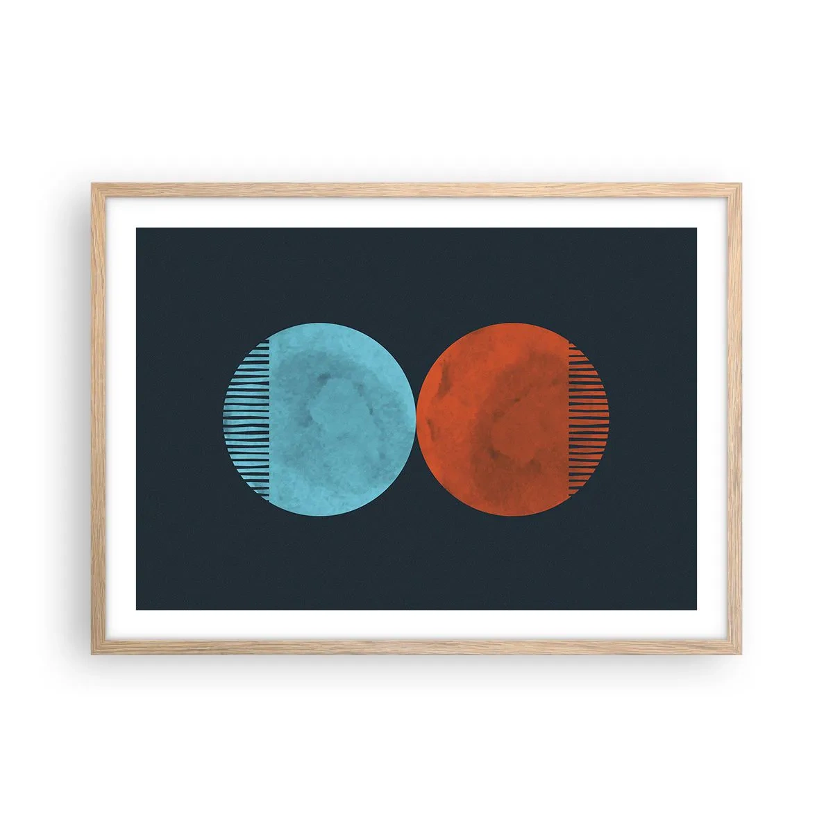 Pôster com moldura de carvalho claro - Apenas geometria? - 70x50 cm