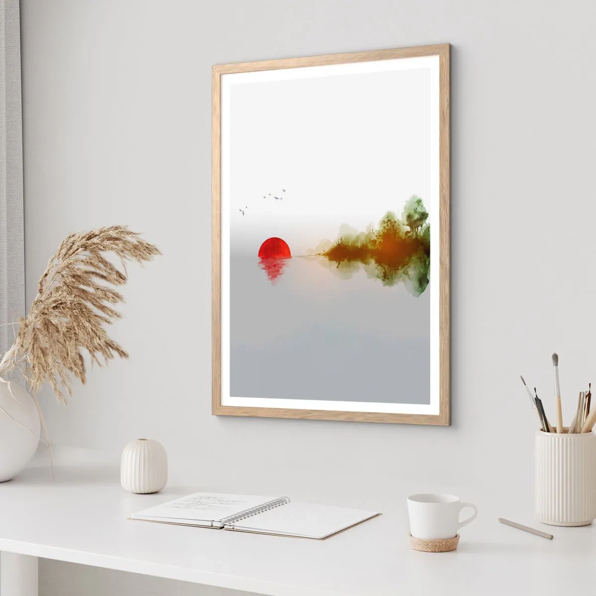 Pôster com moldura de carvalho claro - Uma promessa de paz - 30x40 cm