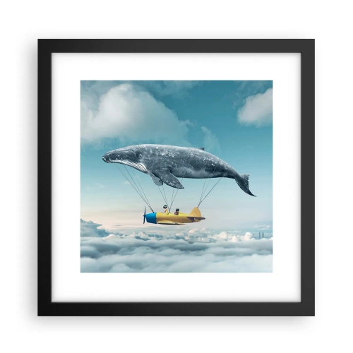 Pôster com moldura preta - Por que não? - 30x30 cm