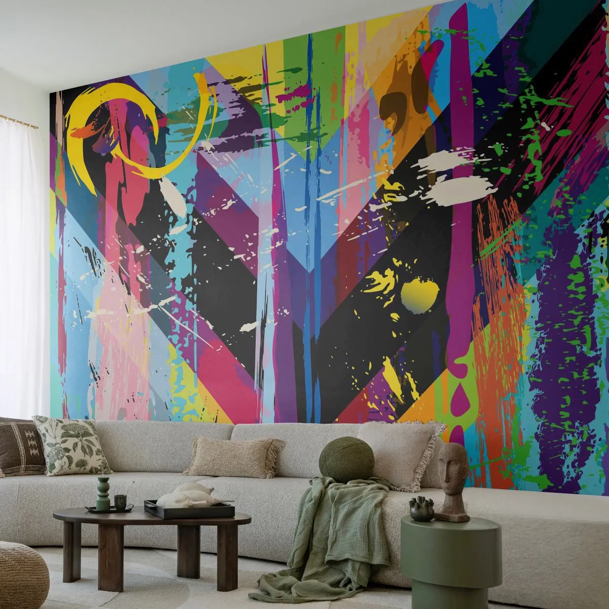 Papel de Parede Autocolante Deluxe Sticker - De cima para baixo - Abstração, Pedaço, Gráficos - 250x175 cm