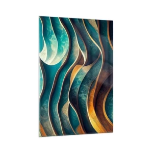 Quadro em vidro - Meandros de azul - 80x120 cm