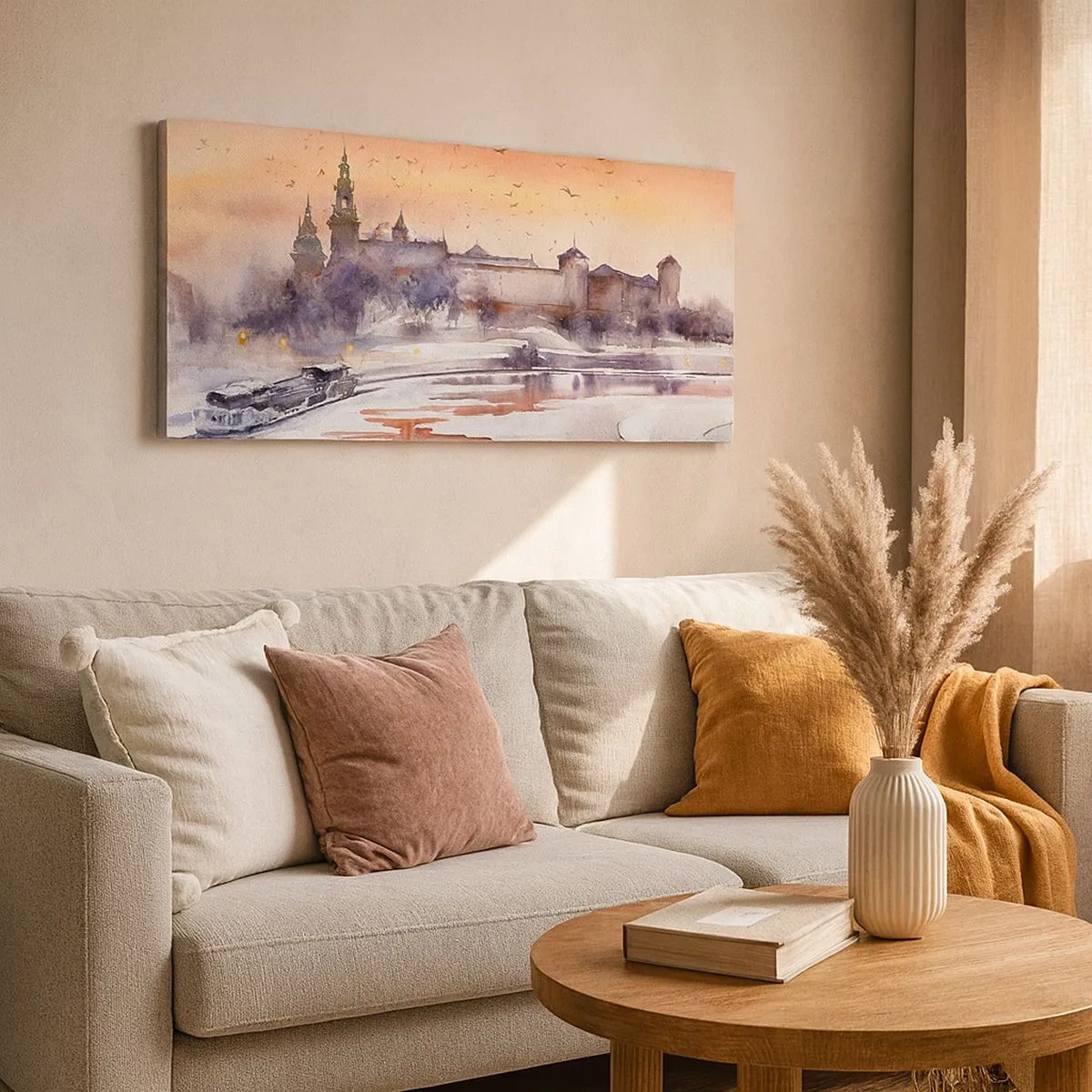 Quadro em tela - Pôr do sol real - 100x40 cm