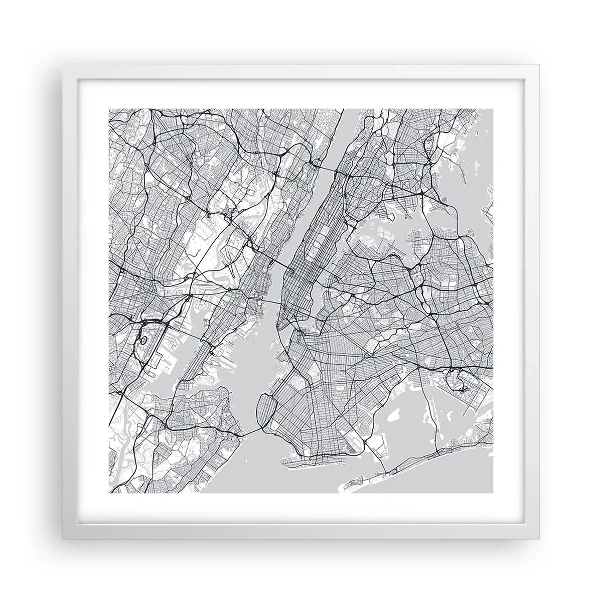 Pôster em moldura branca - Anatomia de uma metrópole - 50x50 cm