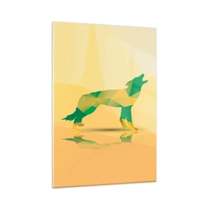 Quadro em vidro - Lobo solitário - 50x70 cm