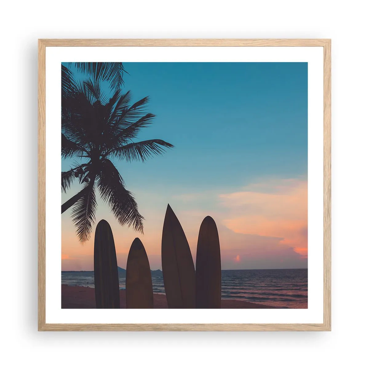 Pôster com moldura de carvalho claro - Amanhã também será divertido - 60x60 cm