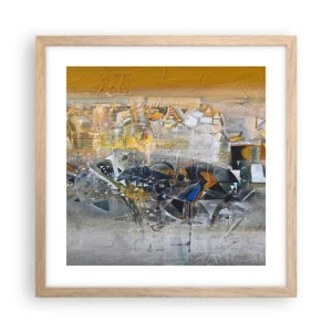 Pôster com moldura de carvalho claro - Tudo vai se encaixar - 40x40 cm