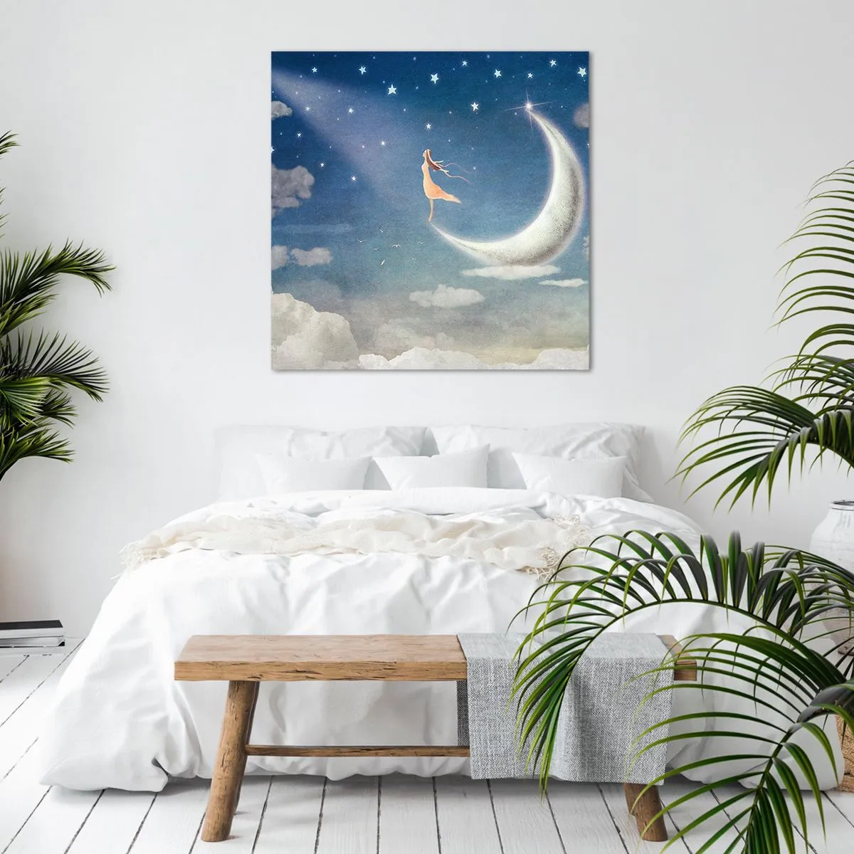 Quadro em tela - O encanto azul - 30x30 cm