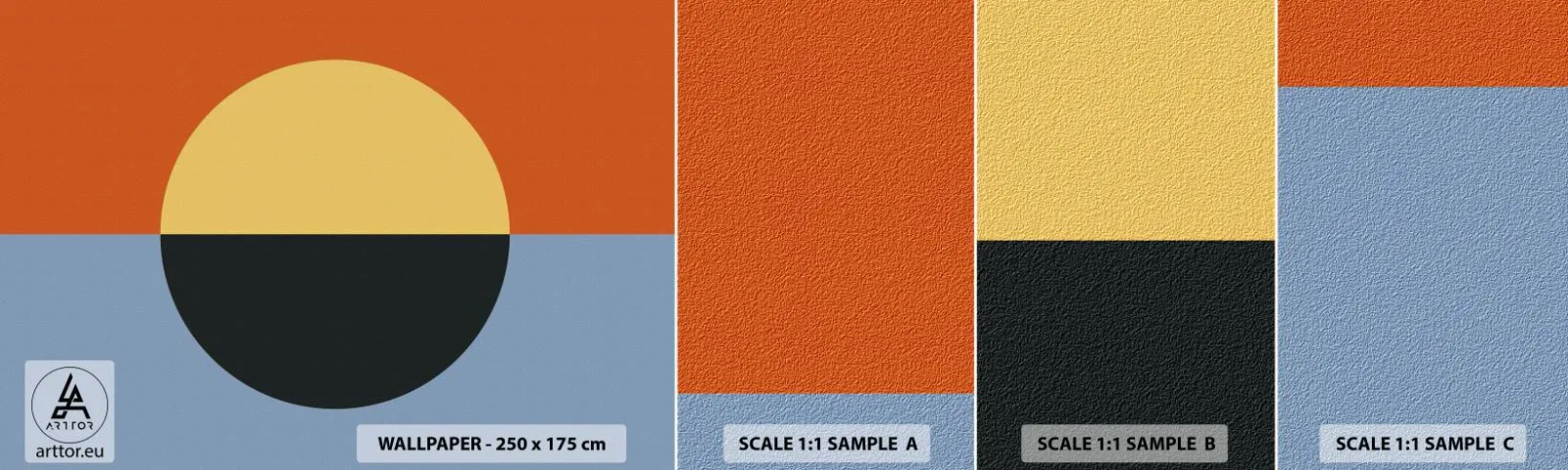 Amostra de papel de parede autocolante Deluxe Sticker - Composição do calor e do frio - Abstração, Pedaço, Gráficos - 100x30 cm