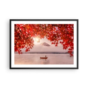 Pôster com moldura preta - No clima japonês - 70x50 cm