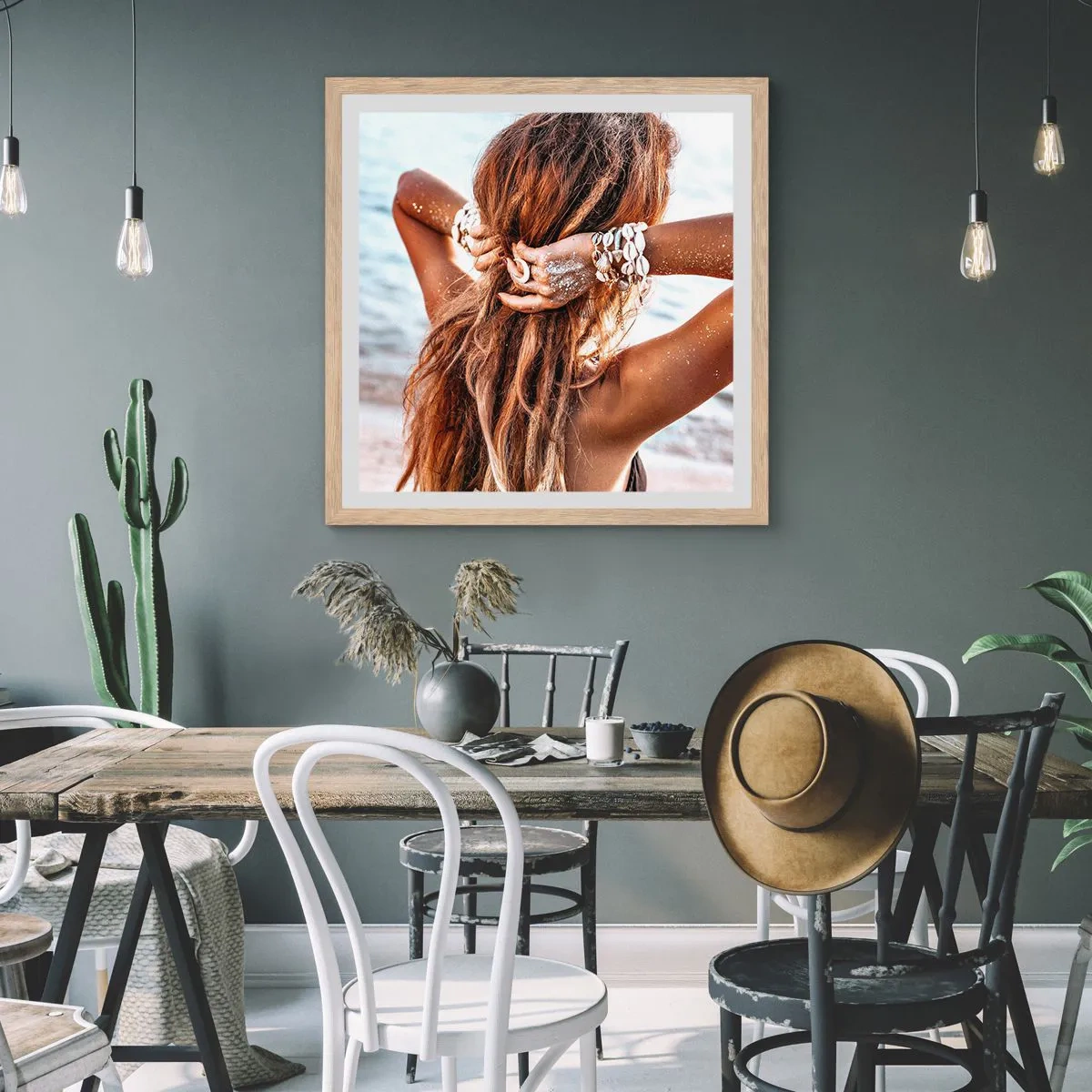 Pôster com moldura de carvalho claro - Irmã da água e do sol - 60x60 cm