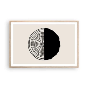 Pôster com moldura de carvalho claro - Meio a meio - 91x61 cm