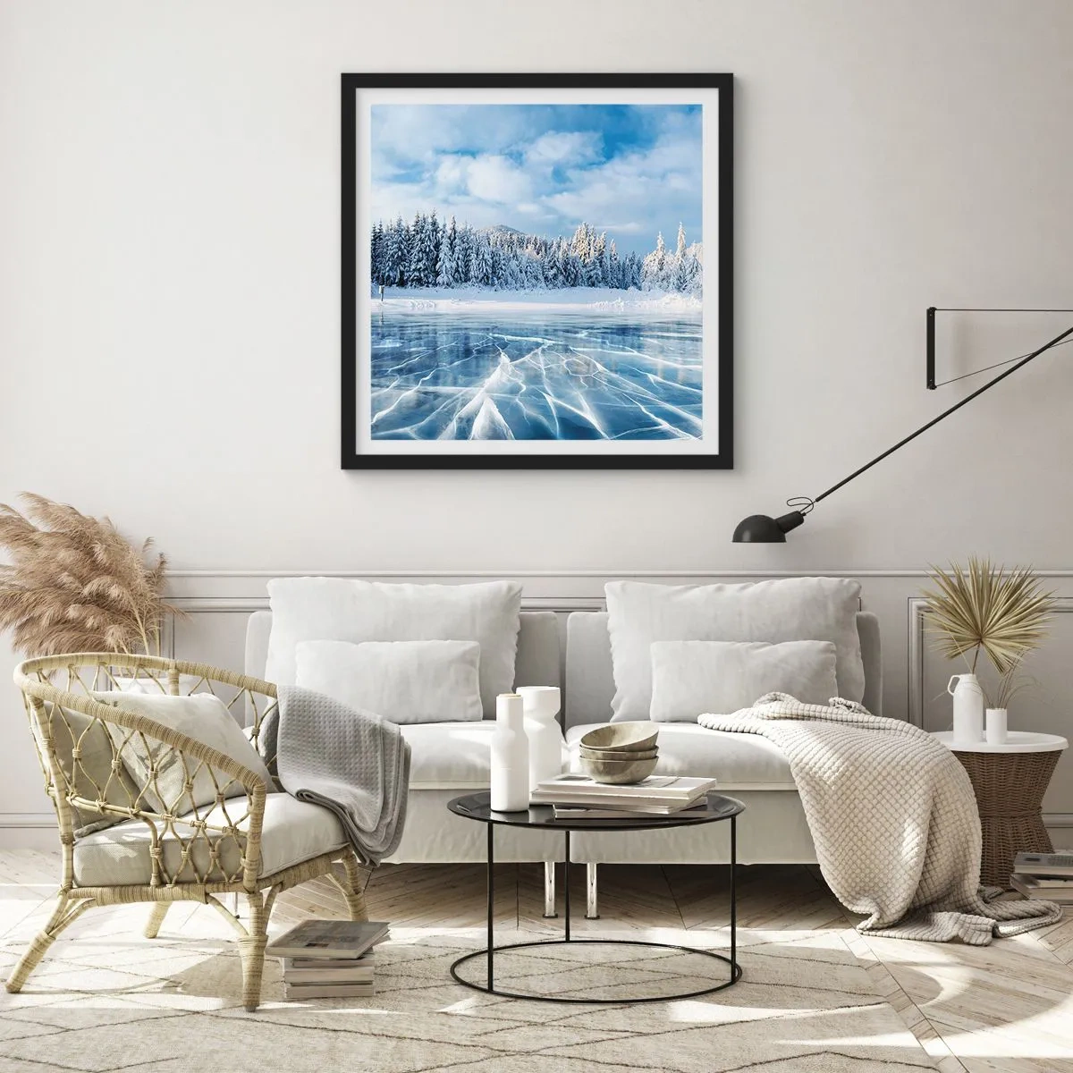 Pôster com moldura preta - Vista deslumbrante e cristalina - 50x50 cm